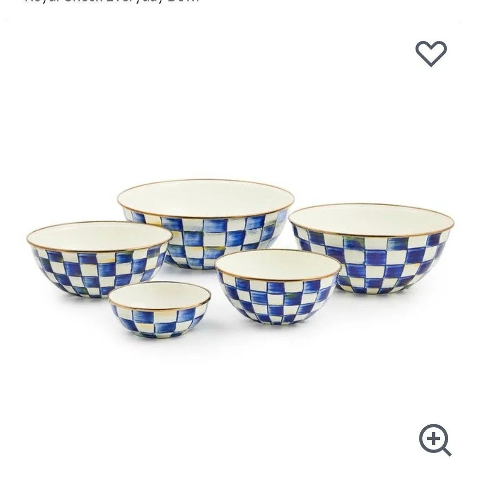 NEW Mackenzie-Childs Royal Check Everyday Bowl 16oz x-Small